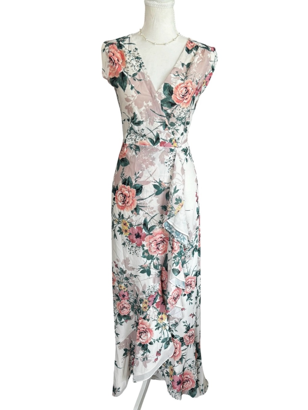 Yumi Kim Pink Floral Wrap Maxi Dress